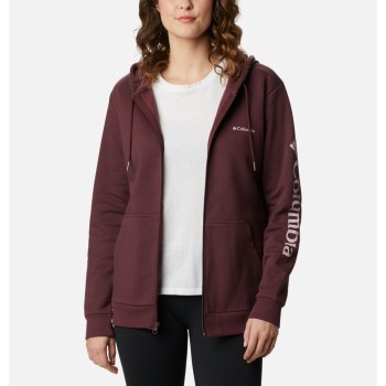 Dámské Mikiny Columbia Logo Full Zip Vínové JIEPKV457